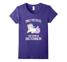 Funny Unicorn Themed October Birthday T-Shirt Girls Women