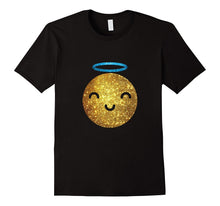 Emoji Shirt - Glitter Angel Face With Halo Emoji T Shirt