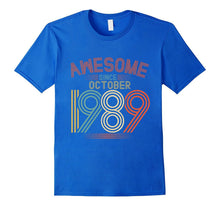 Awesome Since October 1989 Funny T-Shirt 28th Birthday Tee