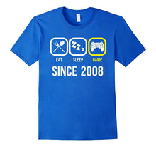 Eat Sleep Game Since 2008 T-Shirt 9th Birthday Gift Shirt