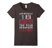 18th Birthday Born in October 1999 Year of Legends T-Shirt