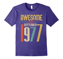 Awesome Since September 1977 T-Shirt Funny 40th Birthday Tee
