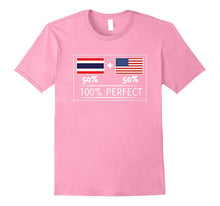 50% Thailand 50% USA Flags 100% Perfect Cute TShirt for Thai