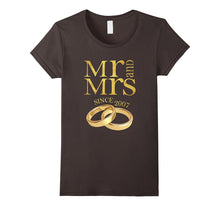 10th Wedding Anniversary T-Shirt Mr & Mrs Since 2007 Gift