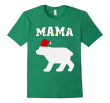 Mama Bear With Santa Hat Christmas Pajama Matching T-Shirt