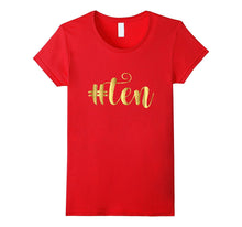 10th Birthday Shirt Gift Girls Gold Hashtag Milestone Ten 10