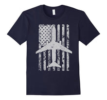 B737 Airliner Distressed American Flag Pilot T-Shirt