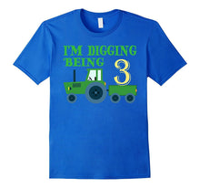 3 Year Old Tractor Birthday Shirt, I'm Digging Being 3