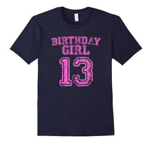 13th Birthday Sports Jersey T Shirt - 13 Year Old Girl Pink