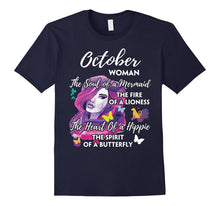 October Woman the Soul of a Mermaid Shirt Best Birthday Gift