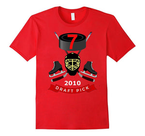 #7 Birthday T-Shirt - 2010 Draft Pick Hockey Birthday TShirt