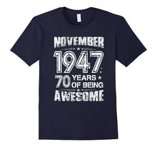 November 1947, 70 Years Old T Shirt. 70th Birthday Gift