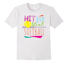 Cool 80's Hit Run Steal Softball Girls Summer Sports Shirt