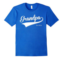 Men's Grandpa Est 2014 Father's Day T-Shirt New Grandpa Dad Shirts