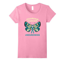 Ovarian Cancer Awareness Butterfly Teal Ribbon T-Shirt