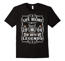 Life Begin at 13th T-Shirt Born in 2004 Birthday Gift Tee