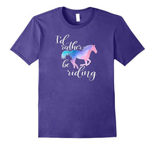 I'd Rather Be Riding T Shirt Pink Horse Equestrian