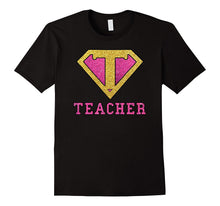Super Hero Teacher Glitter Gold Pink Gift Tshirt