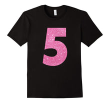 Kids 5th Birthday Bling Gift T-Shirt for 5 Year Old Girls