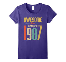 Awesome Since October 1987 T-Shirt Funny 30th Birthday Tee