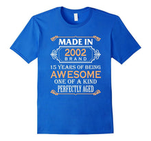 15th Birthday Gift TShirt Made in 2002 Awesome 15 Years Old