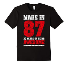 30th Birthday Gift T Shirt Made in 1987 Awesome 30 Years Old