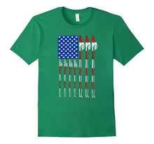 Patriotic Fishing T-Shirt American USA Flag Fishing Pole