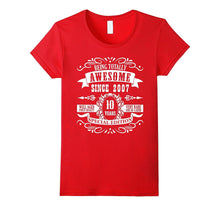 10th Birthday Gift T-Shirt Awesome Since 2007 Tee 10 Yr Olds
