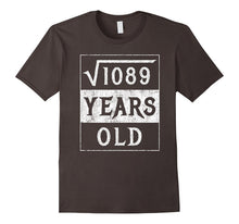 33rd Birthday Gift Square Root 33 Yr Years Old Funny Shirt