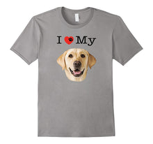 I Heart Love My Yellow Lab Portrait of Labrador Face T-Shirt