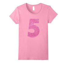 Kids 5th Birthday Bling Gift T-Shirt for 5 Year Old Girls