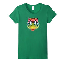 Colorful Rainbow Tiger Cat Graphic Design Animal T-Shirt