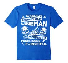 Mens Grumpy Old Lineman T-Shirt Retired Grandpa Lineman Gift Tee