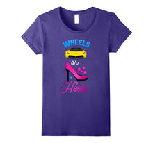 Baby Shower Gender Reveal Party Tee T Shirt Wheels or Heels