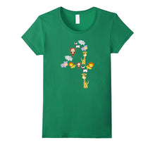 Safari Animals Birthday T-Shirt for 4 Year Old Girls Boys
