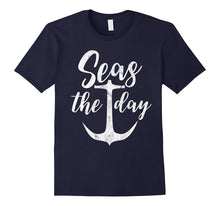 Seas the Day Anchor Nautical Boat Cruise Distressed T Shirt