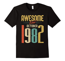 Awesome Since October 1982 T-Shirt Funny 35th Birthday Tee