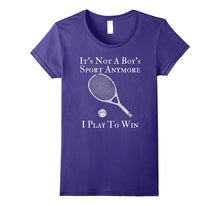 Girl Women Tennis Play to Win Tshirt Novelty Distressed