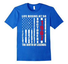 Mens October 1967 the Birth of Legends 50th Birthday Idea T-Shirt