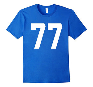 #77 Team Sports Jersey Number Front & Back Player / Fan Tee