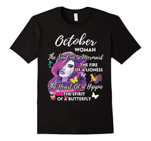 October Woman the Soul of a Mermaid Shirt Best Birthday Gift