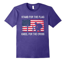Stand for the Flag Kneel for the Cross T-Shirt Veteran Gift