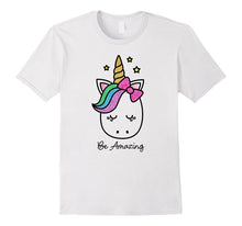Girls Unicorn Shirt Be Amazing Graphic T-Shirt White