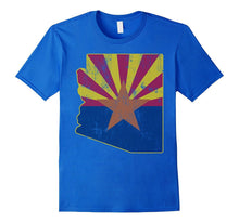 Cool Vintage Distressed Arizona State Outline Flag Shirt