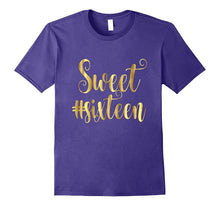 16th Birthday Shirt Gift Hashtag Gold Sweet Sixteen Girls 16