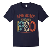 Awesome Since October 1980 Funny T-Shirt 37th Birthday Tee