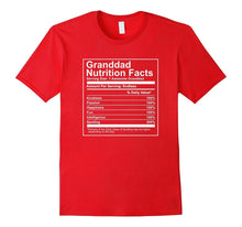 Granddad Nutrition Facts Shirt Nutritional Father's Day Gift
