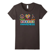 Autism Awareness Peace Love Hope Puzzle Ribbon T-Shirt