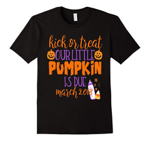 Halloween Pregnancy Shirt Kick or Treat Due March 2018