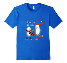 Ice Skating T-Shirt, Hocky Figure Skate Fun Cute Penguin Tee